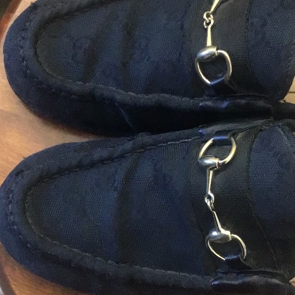 Gucci Blue Fabric Loafers - Picture 3 of 15
